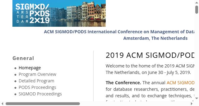 Screenshot of sigmod2019.org