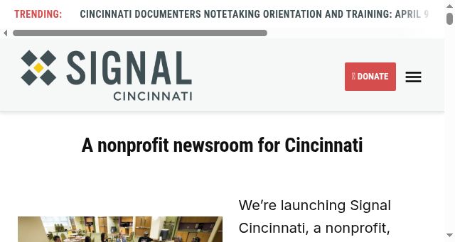 Screenshot of signalcincinnati.org