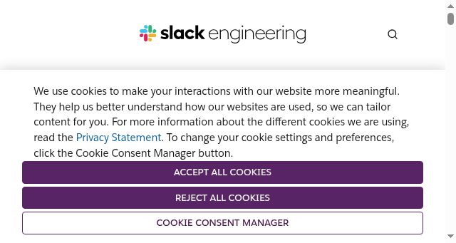 Screenshot of slack.engineering
