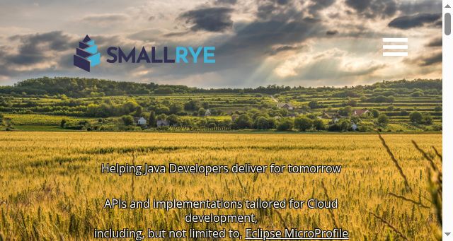 Screenshot of smallrye.io