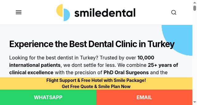 Screenshot of smiledentalturkey.com