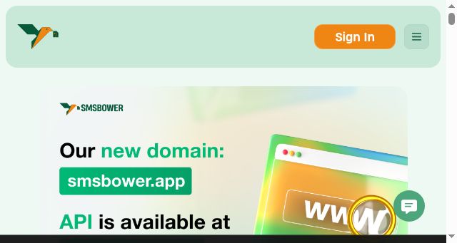 Screenshot of smsbower.app