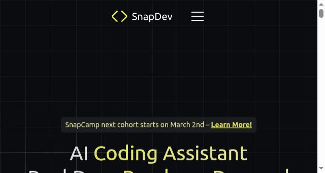 Screenshot of snapdev.ai