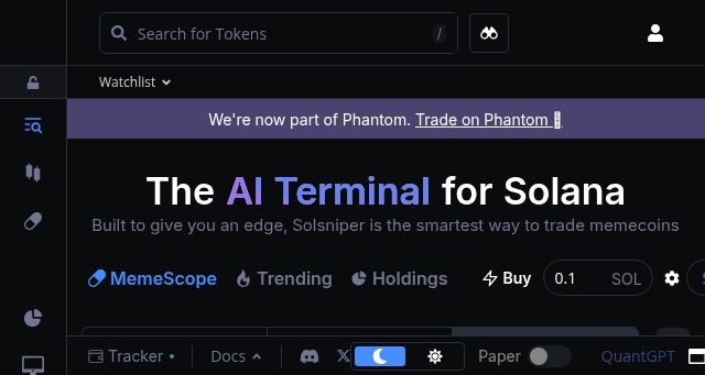 Screenshot of sniper.xyz