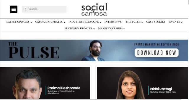 Screenshot of socialsamosa.com
