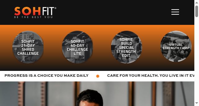 Screenshot of sohfit.com
