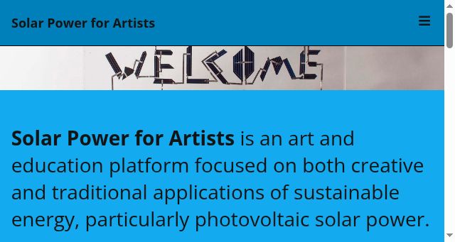 Screenshot of solarpowerforartists.com
