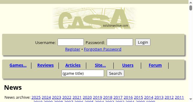 Screenshot of solutionarchive.com