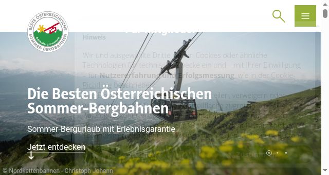 Screenshot of sommer-bergbahnen.at