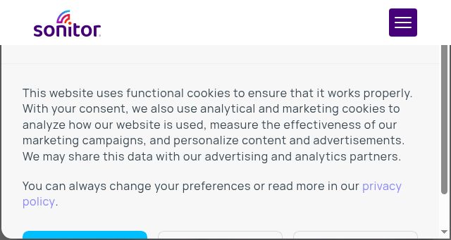 Screenshot of sonitor.com