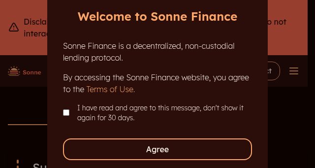 Screenshot of sonne.finance