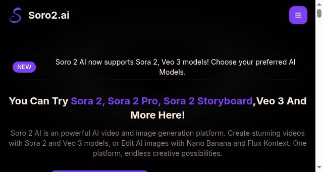 Screenshot of soro2.ai