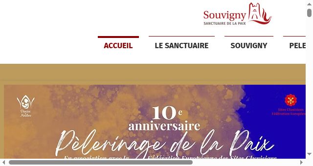 Screenshot of souvigny-sanctuairedelapaix.com