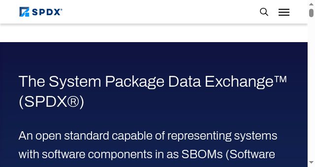 Screenshot of spdx.dev
