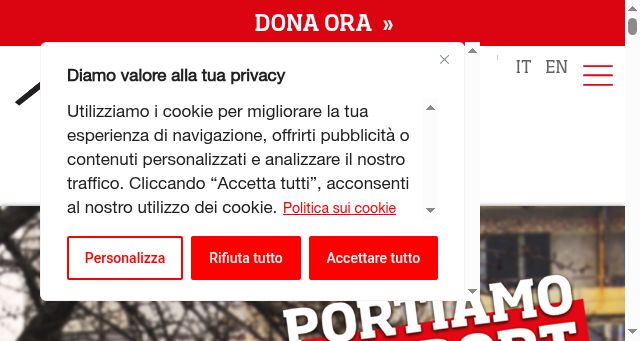 Screenshot of sportsenzafrontiere.it