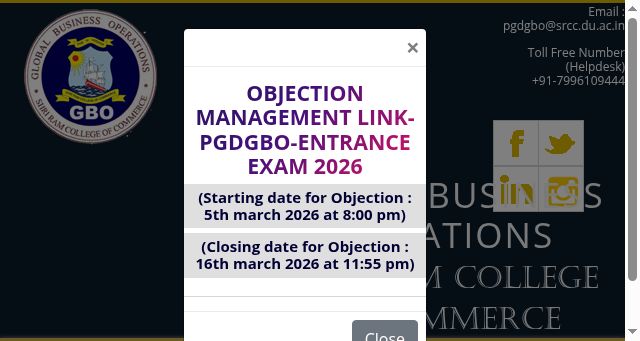 Screenshot of srccgbo.edu.in