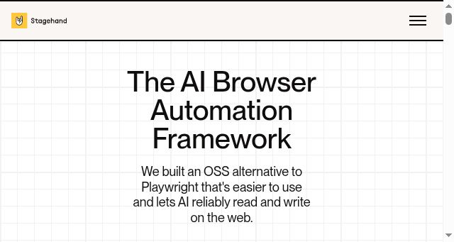 Screenshot of stagehand.dev