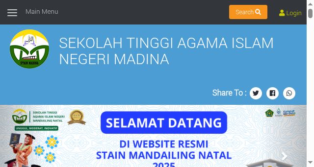 Screenshot of stain-madina.ac.id