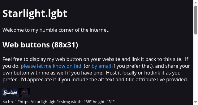 Screenshot of starlight.lgbt