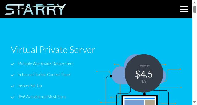 Screenshot of starrydns.com