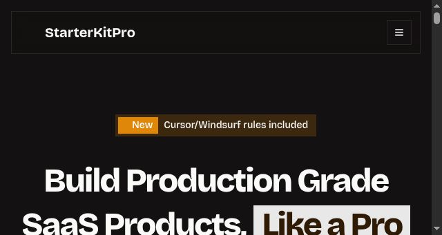 Screenshot of starterkitpro.com