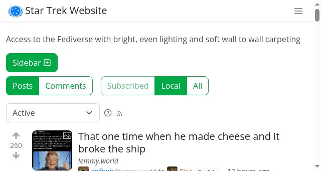 Screenshot of startrek.website
