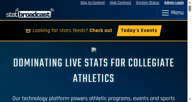 Screenshot of statbroadcast.com