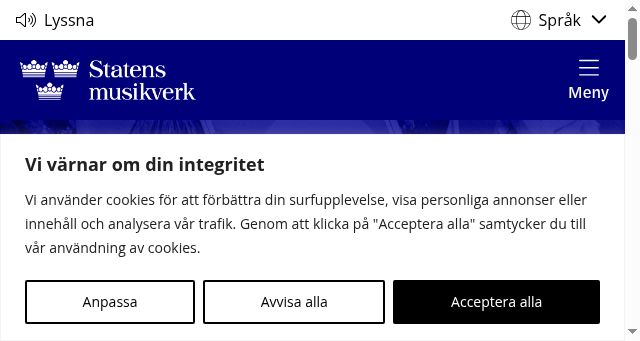 Screenshot of statensmusikverk.se