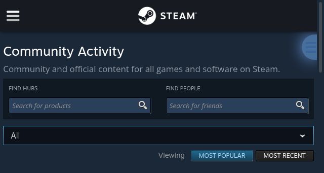 Screenshot of steamcommunity.com