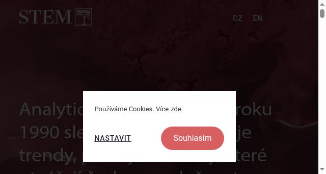 Screenshot of stem.cz