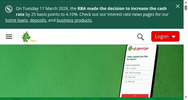 Screenshot of stgeorge.com.au