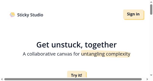 Screenshot of sticky.studio