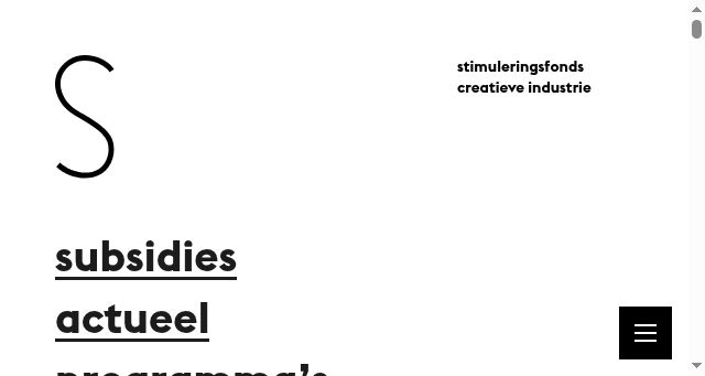 Screenshot of stimuleringsfonds.nl