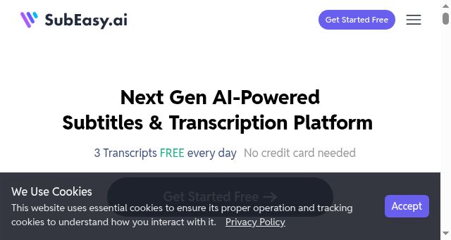 Screenshot of subeasy.ai