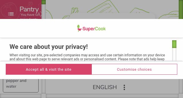 Screenshot of supercook.com