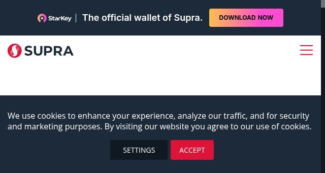 Screenshot of supra.com