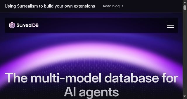 Screenshot of surrealdb.com
