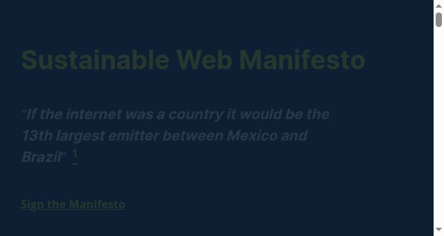 Screenshot of sustainablewebmanifesto.com