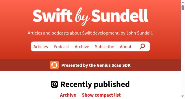 Screenshot of swiftbysundell.com