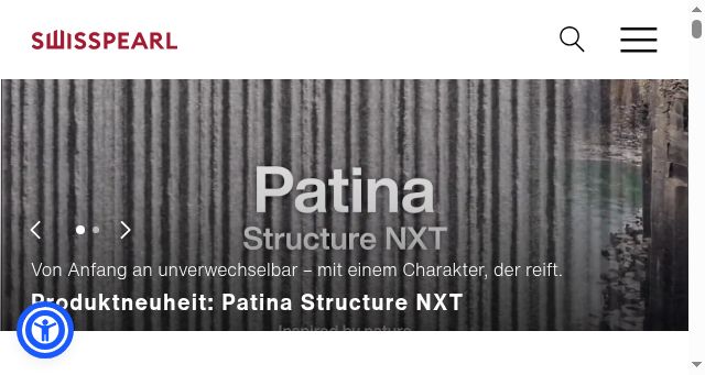 Screenshot of swisspearl.com