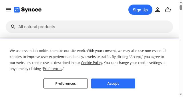 Screenshot of syncee.com