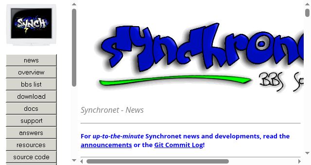 Screenshot of synchro.net