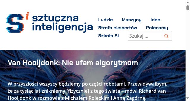 Screenshot of sztucznainteligencja.org.pl