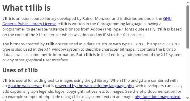 Screenshot of t1lib.org