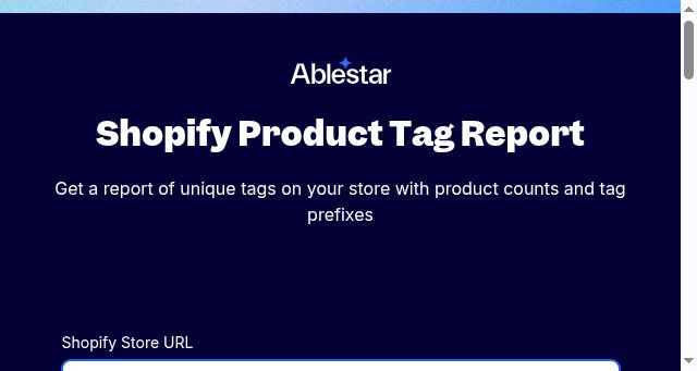 Screenshot of tagreport.io