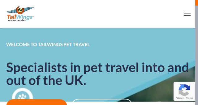 Screenshot of tailwingspettravel.com