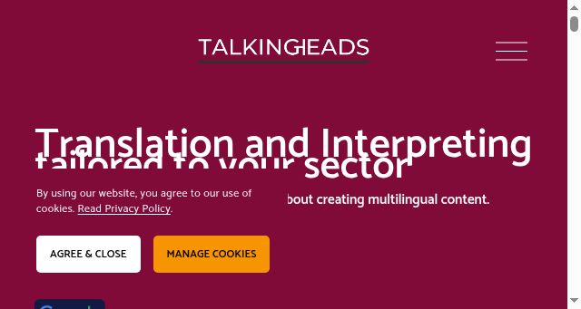 Screenshot of talkingheads.co.uk