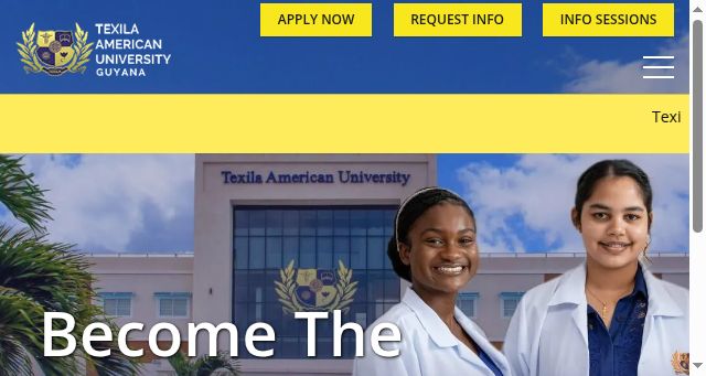 Screenshot of tau.edu.gy