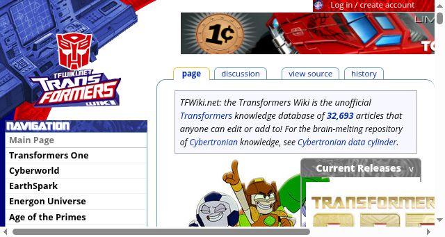 Screenshot of tfwiki.net