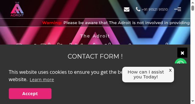 Screenshot of theadroit.in